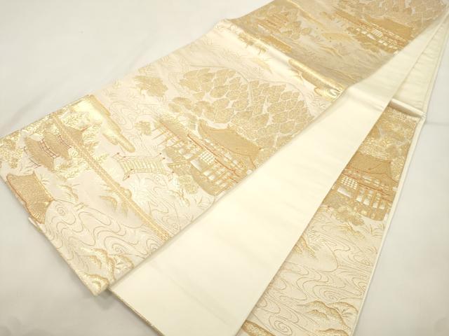 平和屋本店▼六通柄袋帯 天笑院 弐拾四金 正絹 逸品 CABL4509dy