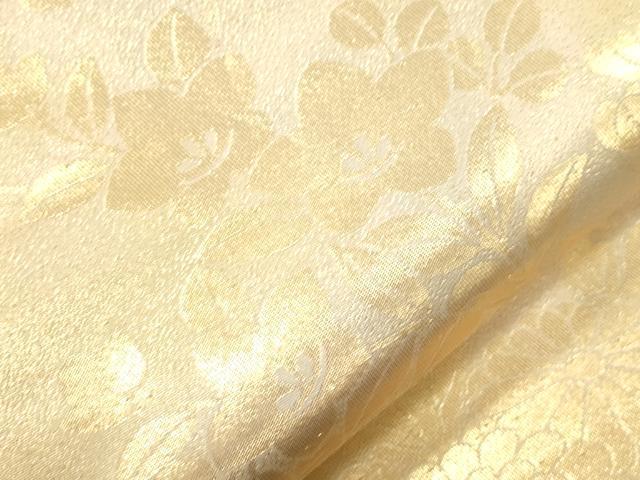 平和屋本店▼両面 六通柄袋帯 唐織 草花文 本金二重箔 正絹 逸品 CABL4518dy