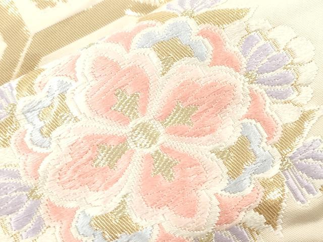 平和屋本店▼六通柄袋帯 唐織 錦 七宝花文 純金箔貮拾四金 正絹 逸品 CABL4523dy