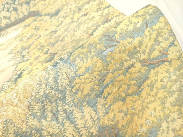 平和屋本店▼六通柄袋帯 渡月橋 純金箔 正絹 逸品 CABL4536dy