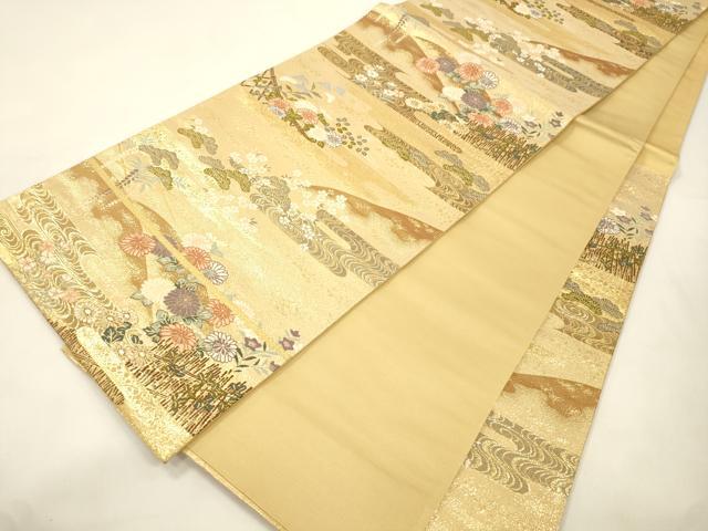 平和屋本店▼六通柄袋帯 慶祥利休 本金箔 正絹 逸品 CABL4577dy