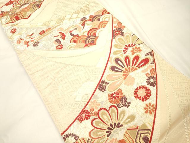 平和屋本店▼六通柄袋帯 唐織 花鳥文 24金箔 正絹 逸品 CABL4583dy