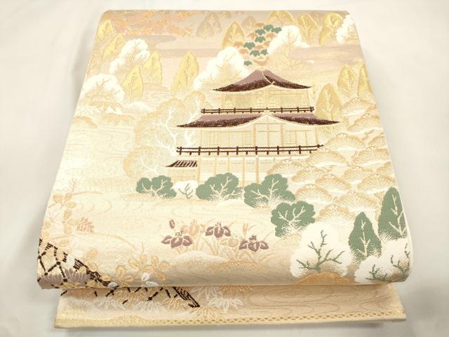 平和屋本店▼六通柄袋帯 京の四季 純金箔24K 正絹 逸品 未使用 CABL4602dy