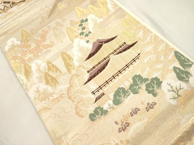 平和屋本店▼六通柄袋帯 京の四季 純金箔24K 正絹 逸品 未使用 CABL4602dy