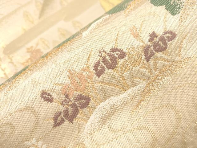 平和屋本店▼六通柄袋帯 京の四季 純金箔24K 正絹 逸品 未使用 CABL4602dy