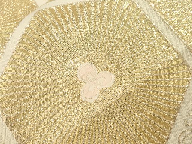 平和屋本店▼六通柄袋帯 亀甲松葉文 純金箔 24K 正絹 逸品 CABL4616dy
