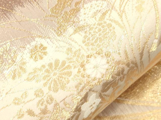平和屋本店▼六通柄袋帯 琳派文様 本金箔二重箔 正絹 逸品 CABL4624dy