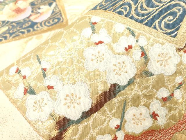 平和屋本店▼六通柄袋帯 唐織 琳派色紙鳳凰文 全面純金箔24K 正絹 逸品 CABL4630dy