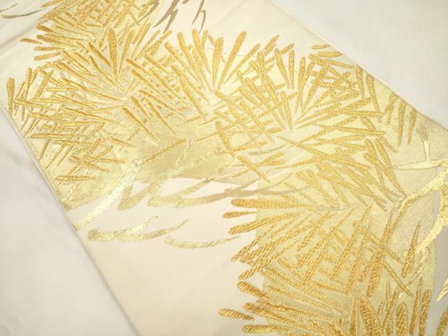 平和屋着物●西陣 川島織物 六通柄 本袋帯 松葉文 金糸 正絹 逸品 CABL4708dy