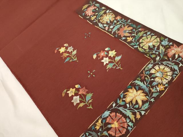平和屋着物●太鼓柄袋帯 すくい織 草花文 金糸 正絹 逸品 CABL4713dy