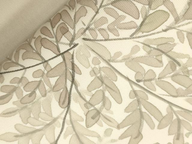 平和屋着物●三浦逸鬼 塩瀬 九寸名古屋帯 手描き 草木文 正絹 逸品 CABL4718dy