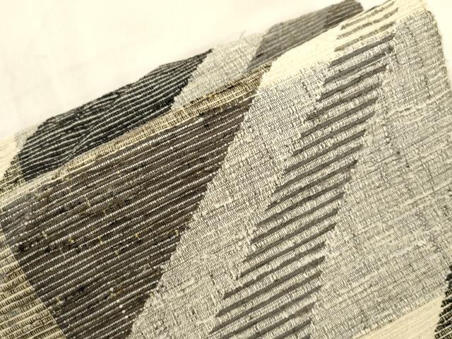 平和屋着物●二代目吉平 小田島克明 つけ帯 小田島裂織 幾何学文 証紙付き 正絹 逸品 CABL4748dy