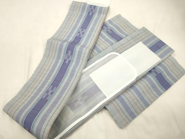 平和屋着物●沖縄県伝統工芸品 八重山ミンサー 手織り つけ帯 幾何学間道 証紙付き 綿 逸品 CABL4752dy