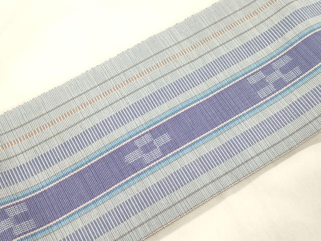 平和屋着物●沖縄県伝統工芸品 八重山ミンサー 手織り つけ帯 幾何学間道 証紙付き 綿 逸品 CABL4752dy