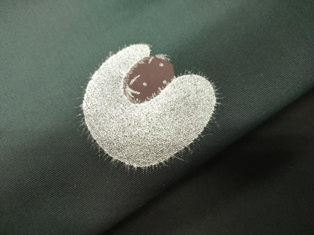 平和屋着物●塩瀬 つけ帯 動物文 黒地 金銀彩 正絹 逸品 CABL4754dy
