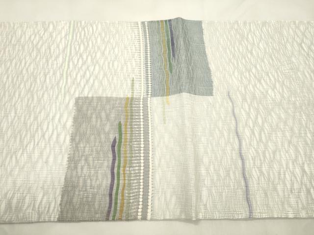 平和屋着物▽太鼓柄袋帯 スリーシーズン 春夏秋 櫛織 幾何学文 やまと誂製 正絹 逸品 CABL4762dy