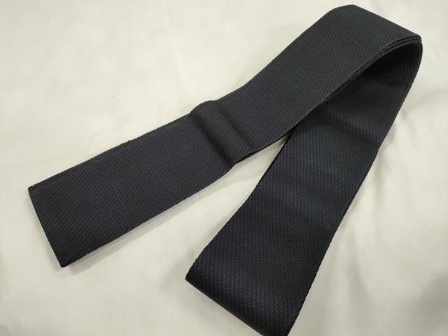 平和屋着物●男性 本場筑前博多織 角帯 濃紺地 正絹 逸品 CABL4797dy
