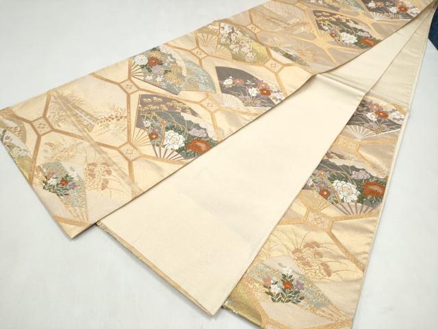 平和屋本店▼六通柄袋帯 唐織 寿選 本金 正絹 逸品 CABL4814hy
