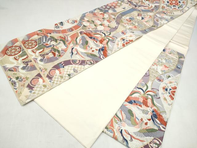 平和屋本店▼六通柄袋帯 唐織 九百錦 鳳凰花文 純金箔24K 正絹 逸品 CABL4821hy