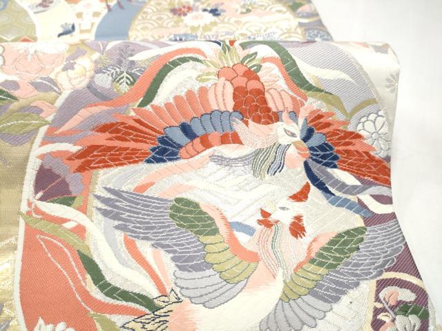 平和屋本店▼六通柄袋帯 唐織 九百錦 鳳凰花文 純金箔24K 正絹 逸品 CABL4821hy