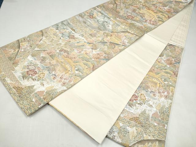 平和屋本店▼六通柄袋帯 京洛紹紀錦 本金箔 正絹 逸品 CABL4823hy