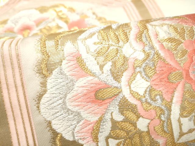平和屋本店▼六通柄袋帯 松風 本金24K箔 正絹 逸品 CABL4828hy