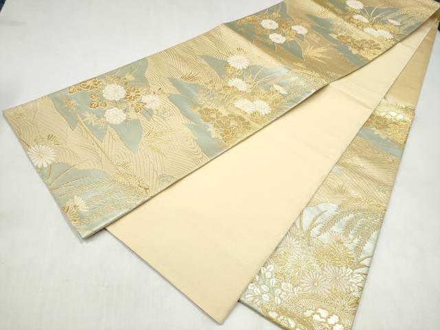 平和屋本店▼六通柄袋帯 寿峰錦 24金三重箔織 正絹 逸品 CABL4845hy