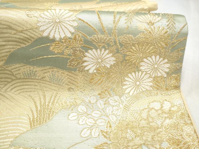 平和屋本店▼六通柄袋帯 寿峰錦 24金三重箔織 正絹 逸品 CABL4845hy