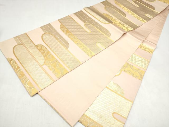 平和屋本店▼六通柄袋帯 古代雲取紋 純金箔24K 正絹 逸品 CABL4846hy