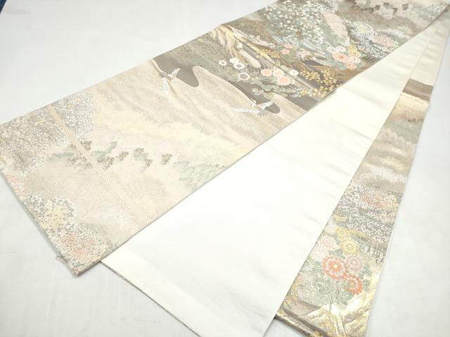 平和屋本店▼六通柄袋帯 唐織 九百織 京山八景 本金箔 正絹 逸品 CABL4851hy