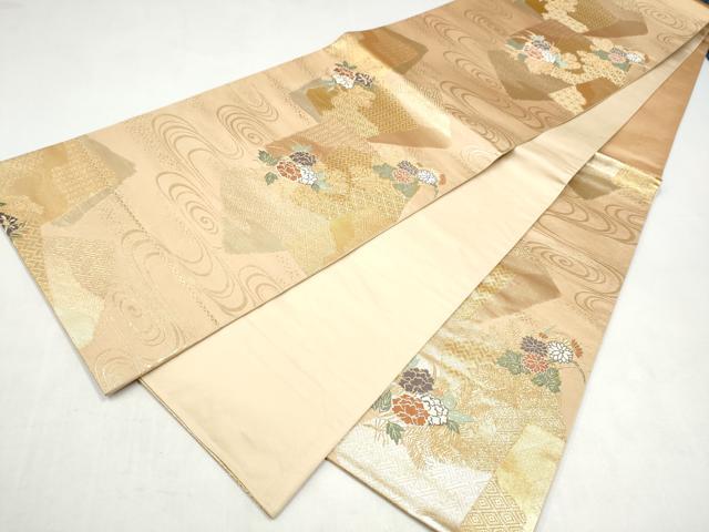平和屋本店▼六通柄袋帯 唐織 吉祥文様 24K本金箔 正絹 逸品 CABL4857hy