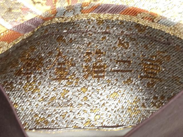 平和屋本店▼六通柄袋帯 献上錦 本金箔二重 正絹 逸品 CABL4859hy