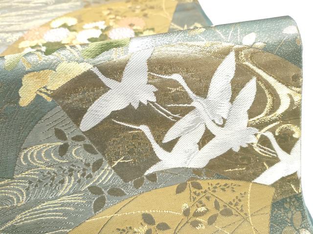 平和屋本店▼六通柄袋帯 唐織 華苑蒔絵錦 本金二重織 正絹 逸品 CABL4867hy