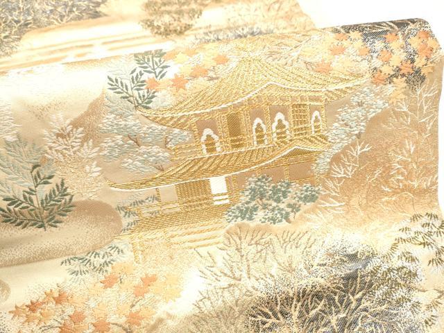 平和屋本店▼六通柄袋帯 名刹散歩 本金箔 正絹 逸品 CABL4869hy
