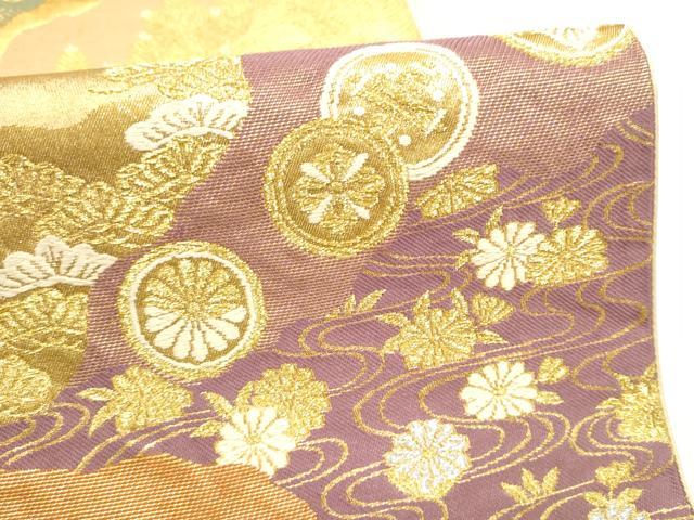平和屋本店▼六通柄袋帯 吉祥金彩道長文 本金二丁箔 正絹 逸品 CABL4879hy