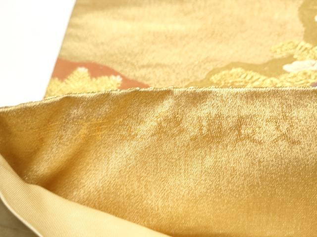 平和屋本店▼六通柄袋帯 吉祥金彩道長文 本金二丁箔 正絹 逸品 CABL4879hy