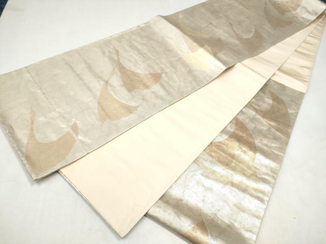 平和屋本店▼六通柄袋帯 光琳之鶴 本金織箔 正絹 逸品 CABL4881hy