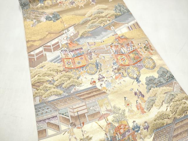 平和屋本店▼六通柄袋帯 都大路の華 本金織 正絹 逸品 CABL4882hy