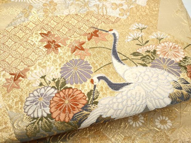 平和屋本店▼六通柄袋帯 慶祥利休 本金箔 正絹 逸品 CABL4886hy