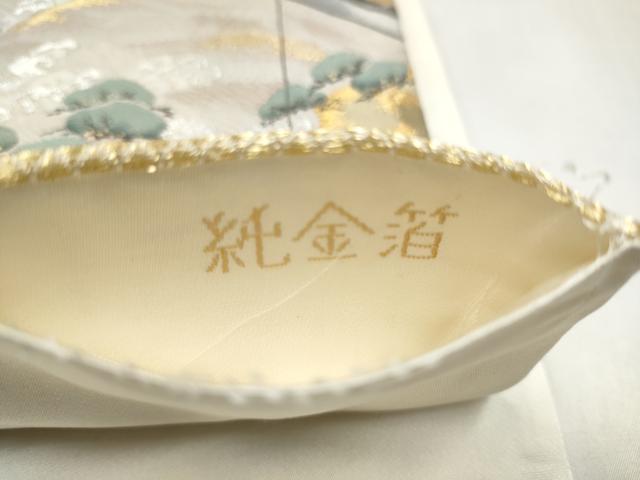 平和屋本店▼六通柄袋帯 誰が袖文様 純金箔 正絹 逸品 CABL4901hy