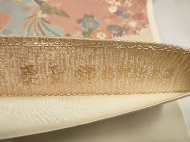 平和屋本店▼六通柄袋帯 慶長錦 純銀純金箔 正絹 逸品 CABL4908hy
