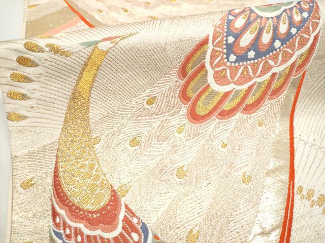 平和屋本店▼六通柄袋帯 唐織 正倉院青海波華文 純金箔24K錦 正絹 逸品 CABL4936hy