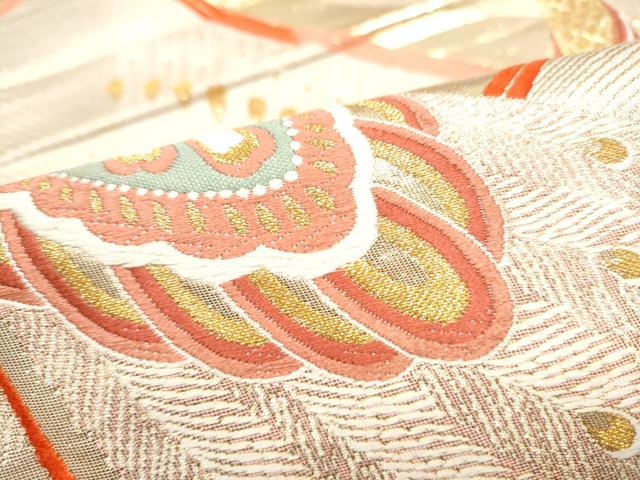 平和屋本店▼六通柄袋帯 唐織 正倉院青海波華文 純金箔24K錦 正絹 逸品 CABL4936hy