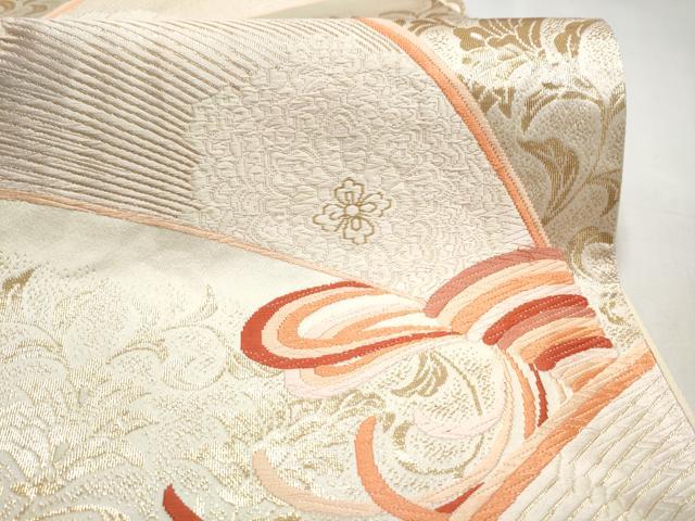 平和屋本店▼六通柄袋帯 唐織 更紗花唐草文 純金箔24K 正絹 逸品 CABL4937hy