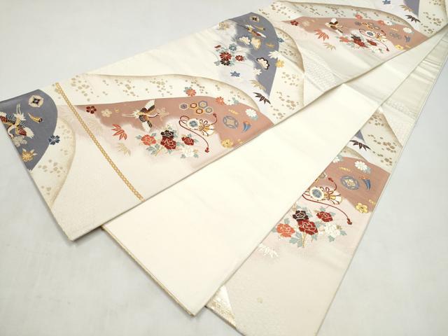平和屋本店▼六通柄袋帯 唐織 柏寿錦 純金二重箔 正絹 逸品 CABL4947hy