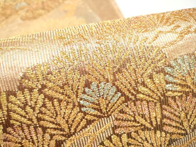 平和屋本店▼六通柄袋帯 綴れ 浜松文 本金箔 正絹 逸品 CABL4966hy
