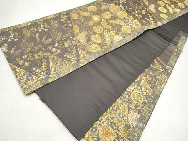 平和屋本店▼六通柄袋帯 蒔絵名寶文 本金漆箔 正絹 逸品 CABL4974hy