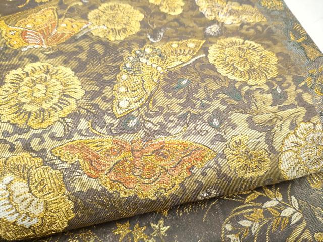 平和屋本店▼六通柄袋帯 蒔絵名寶文 本金漆箔 正絹 逸品 CABL4974hy