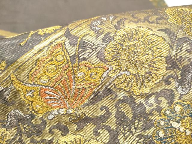 平和屋本店▼六通柄袋帯 蒔絵名寶文 本金漆箔 正絹 逸品 CABL4974hy