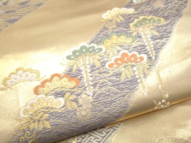 平和屋本店▼六通柄袋帯 花籠文 本金箔 正絹 逸品 CABL4988hy